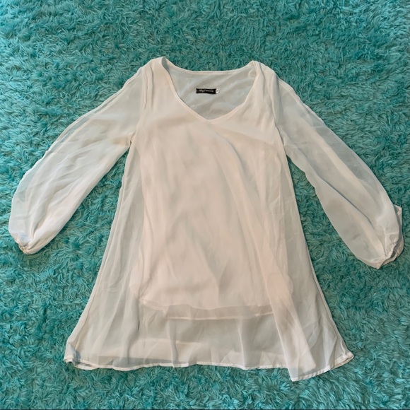 NWOT ROMWE White Chiffon Minidress - Picture 6 of 16